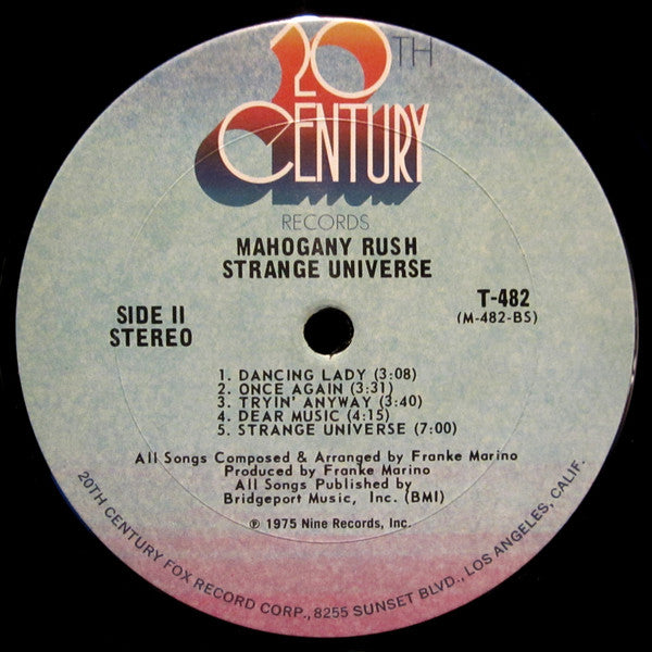MAHOGANY RUSH Strange Universe 20th Century Records T-482 VG+/VG G/f Sleeve