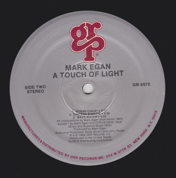 MARK EGAN A Touch Of Light GRP Records GR-9572 VG+/VG+