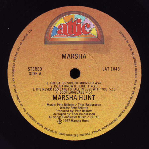 MARSHA HUNT Marsha Attic (Canada) LP LAT 1043 VG+/VG+
