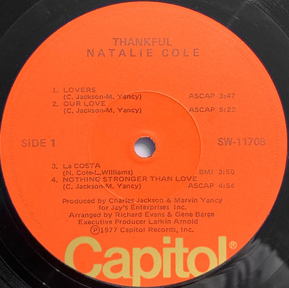 NATALIE COLE Thankful Capital Records SW-11708 (Canada) M-/VG+