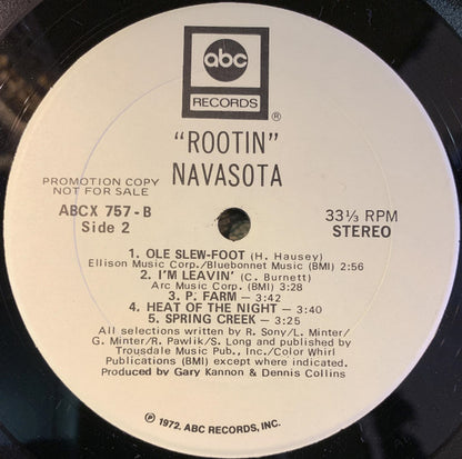NAVASOTA Rootin' ABC Records WLP LP ABCX 757 VG+/VG