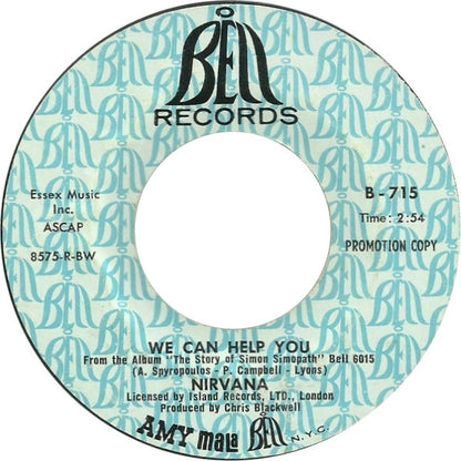 NIRVANA Pentecost Hotel Bell Records 7" Promo B715 C/w We Can M-