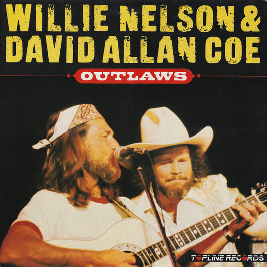 WILLIE NELSON DAVID ALLAN COE Outlaws Topline Records LP TOP 133 M-/VG+
