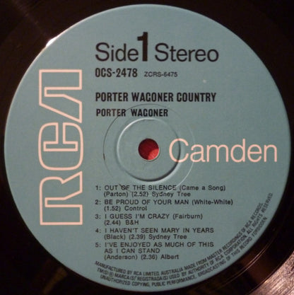 PORTER WAGONER Porter Wagoner Country RCA Camden (Australia) OCS-2478 M-/VG Small Sticker On Sleeve