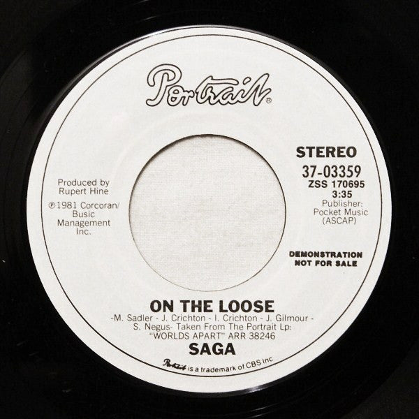 SAGA On The Loose Portrait WLP 7" C/w Same M-