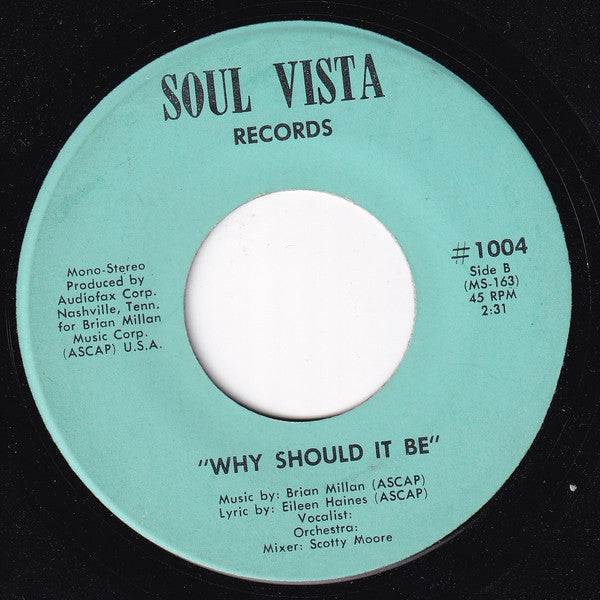 SHERRI EASTON Walkin' Holy Buck Soul Vista 7" #1004 C/w Why Should It Be M-