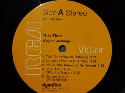 WAYLON JENNINGS This Time RCA Victor LP (US) APL1-0539 M-/VG