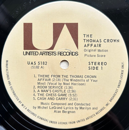 MICHEL LEGRAND The Thomas Crown Affair United Artists LP UAS5182 1968 VG+/VG+