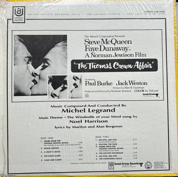 MICHEL LEGRAND The Thomas Crown Affair United Artists LP UAS5182 1968 VG+/VG+