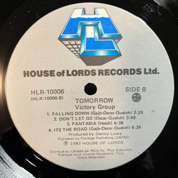 VICTORY GROUP Tomorrow House Of Lords Records HLR 10006 VG+/VG Some Minor Storage Wear