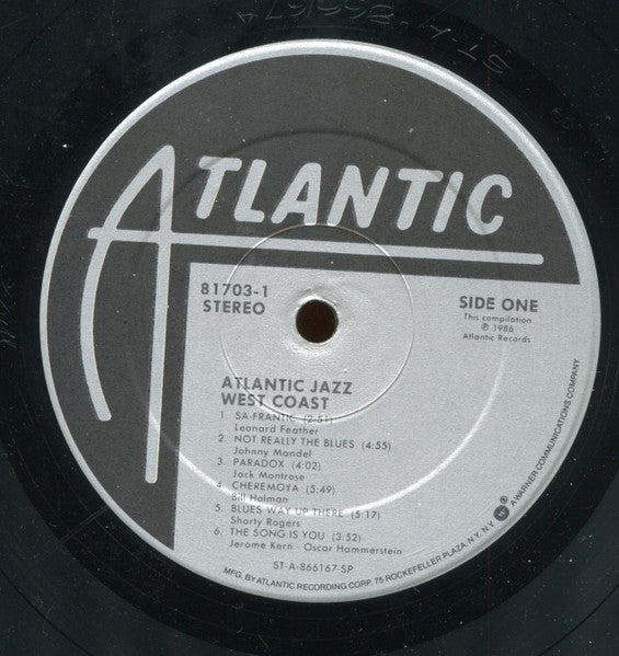 VARIOUS West Coast Atlantic Jazz Comp LP 7 81703-1 M/M- Still Sealed Small Deletion Clip